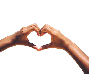 Woman hands in heart shape