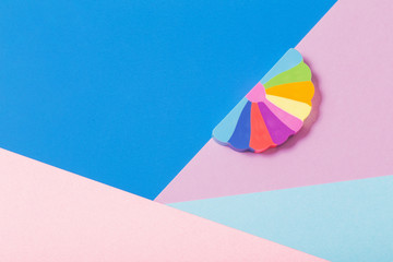 colored paper background with an eraser