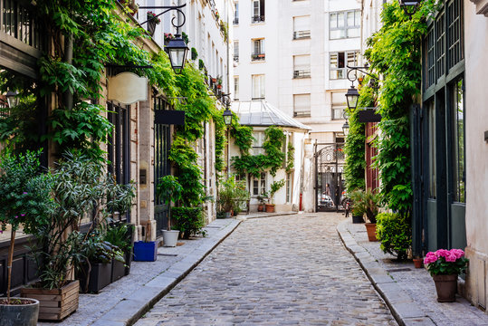 Cozy street in Paris, France