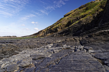 Strand bei Rogil, Praia da Samouqueira, Algarve, Portugal, Europa