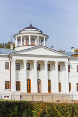 Fototapeta na wymiar Ostafyevo Manor. Main building in the center of park. Moscow region, Russia.