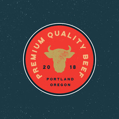 premium fresh beef label. retro styled meat shop emblem. vector illustration