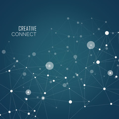 Graphic modern communication background with connection polygonal shapes