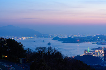 火の山公園か見る関門海峡