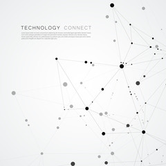 Vector molecule medical background with connecting dots and lines