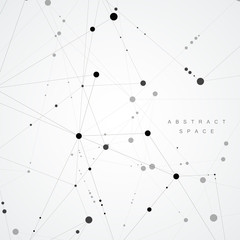 Vector molecule medical background with connecting dots and lines