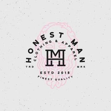 Honest Man Clothing Company Label. Vector Illustration