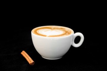 Espresso coffee with cinnamon