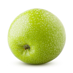 Green juicy apple isolated on white background, clipping path, full depth of field