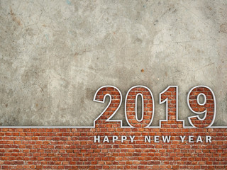      New Year 2019 - 3D Rendered Image 