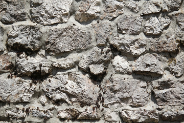 Old grey stone wall background 