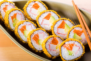 Japanese food, tempura roll