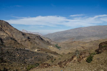 View on mountain ridge in Oman