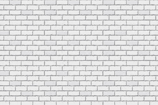 Texture of white brick, brick background. Vector illustration.