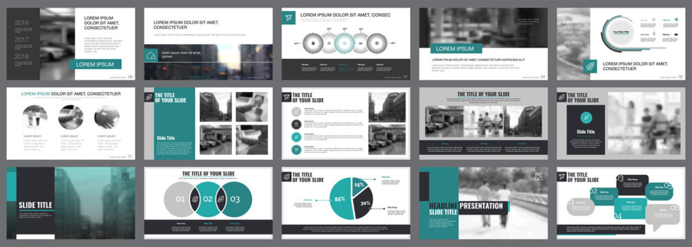 Fifteen Accounting Slide Templates Set
