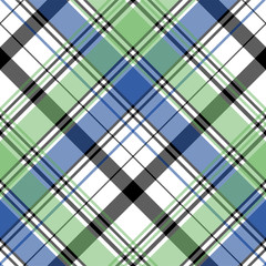 Green blue check plaid pixel seamless pattern