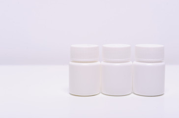 Bottle drug made to plastic on isolated background