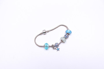 silver necklace with topaz