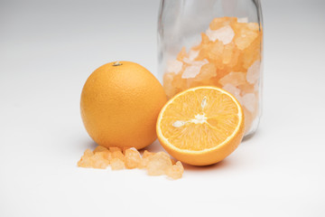 Spa concept, orange with spa salts