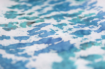 Obraz premium Watercolor hand drawn blue texture. Art background with soft blur effect.