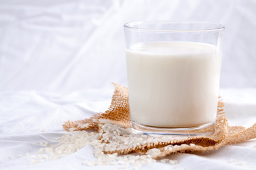 Single glass of rice milk.
