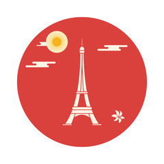 Famous tower of Paris. Symbol and landmark.