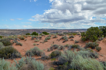 Salt Valley and surrounding mountains view from Panorama Point Arches National Park, Moab, Utah