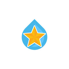 Star Water Logo Icon Design