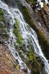water fall in winter.