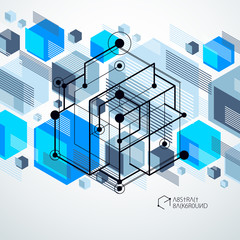 Obraz premium Template 3D blue design layout for brochure , flyer , poster, advertising, cover, vector abstract modern background.