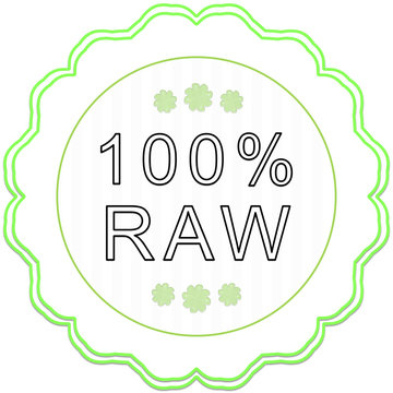 100 percent raw label