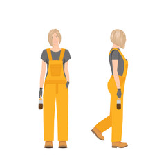 Builder woman vector