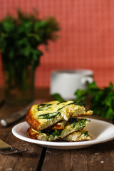 Egg omelet with spinach
