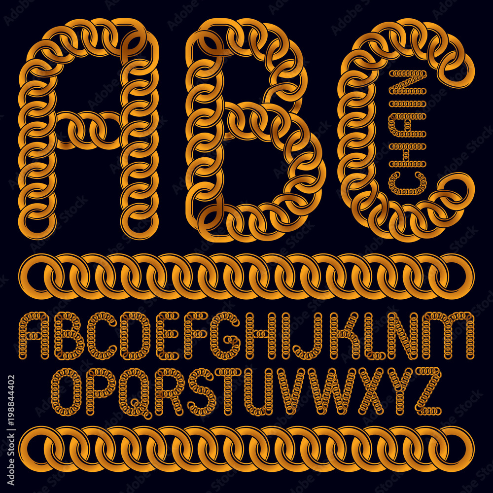 Fototapete vector script, modern alphabet letters, abc set. capital decorative font created using connected cha
