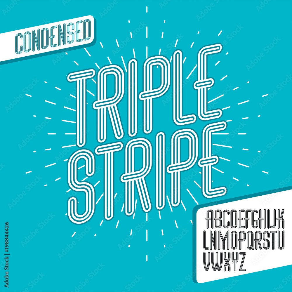 Fototapete vector funky capital english alphabet letters collection. cool condensed font, script from a to z ca