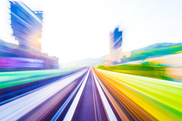 Speed motion in urban highway road tunnel