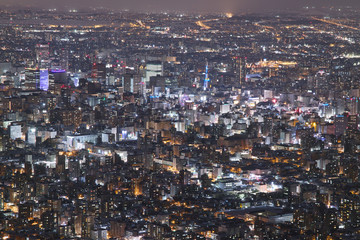 Night scene in Sapporo, Hokkaido, Japan