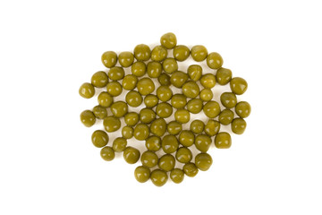 peas canned on a white background