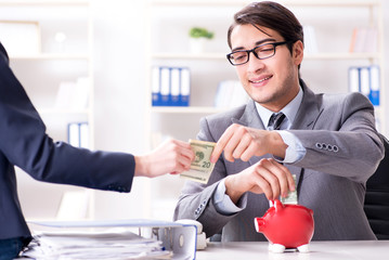 Businessmanbeing offered bribe for breaking law