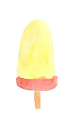 Ice cream on white, watercolor illustrator