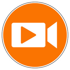 sro2 SignRoundOrange sro - german - Symbol: Videoberatung / Videochat - english - web button: video consulting - orange xxl g5963 - obrazy, fototapety, plakaty