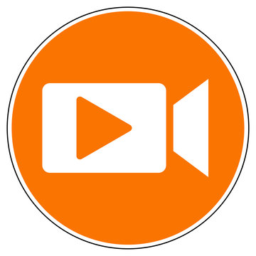 sro2 SignRoundOrange sro - german - Symbol: Videoberatung / Videochat - english - web button: video consulting - orange xxl g5963