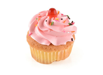 mini tasty cupcake isolated on white background