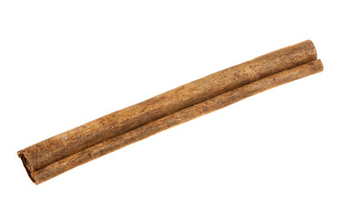 stick of dried cinnamon. Isolated on white background