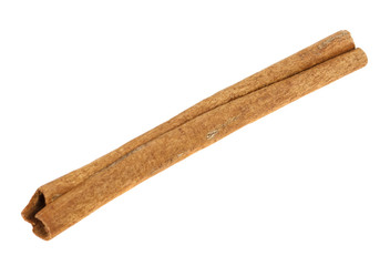 stick of dried cinnamon. Isolated on white background