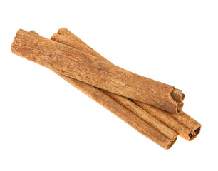 stick of dry cinnamon. Isolated on white background