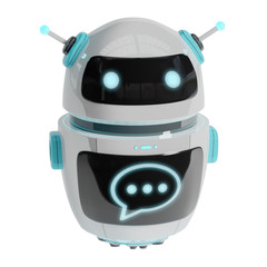 Futuristic digital chatbot 3D rendering