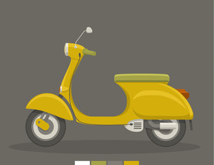 Yellow flat scooter