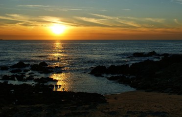 Sunset in Miramar beach, Portugal