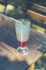 Italian soda in the garden, best refreshment in hot summer time
